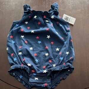 Old Navy Navy Romper with Red and White Stars